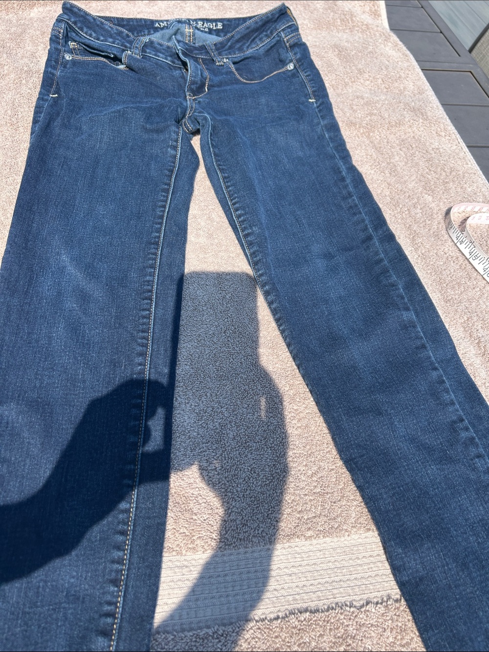 American Eagle Outfitters Dark Blue Straight-Leg Jeans